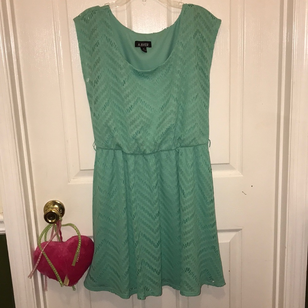 A. Byer turquoise dress